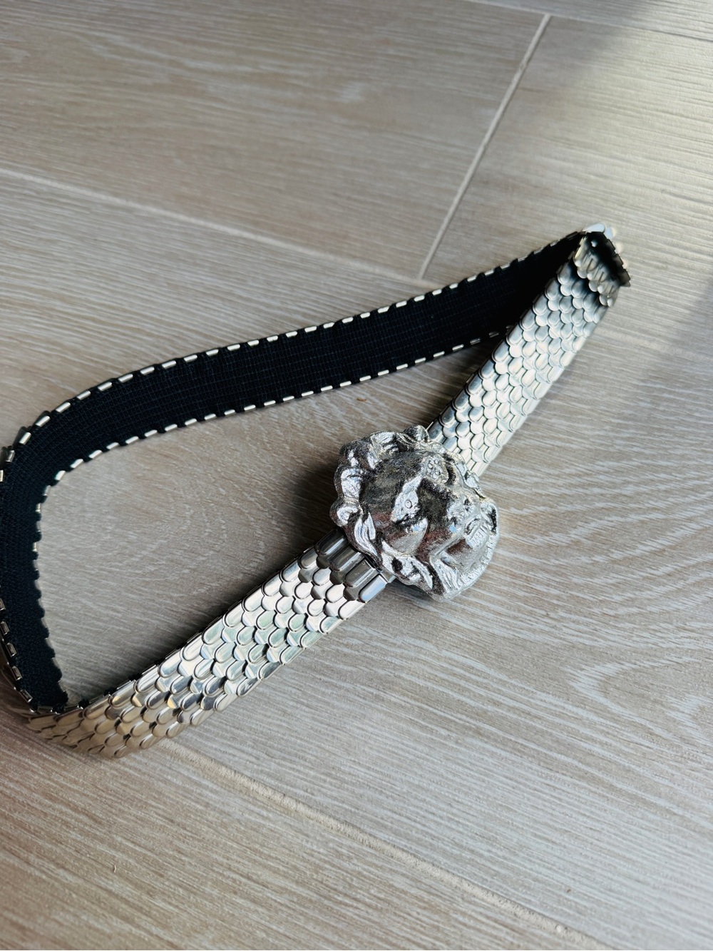Vintage Silver Lion Head Stretch Belt - Women Accessories